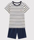 Boys' Short Cotton Pyjamas with Sailor Stripes