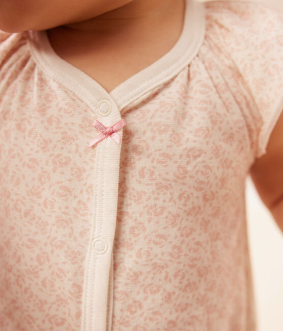 Babies' Floral Print Cotton Playsuit MARSHMALLOW /PANTY