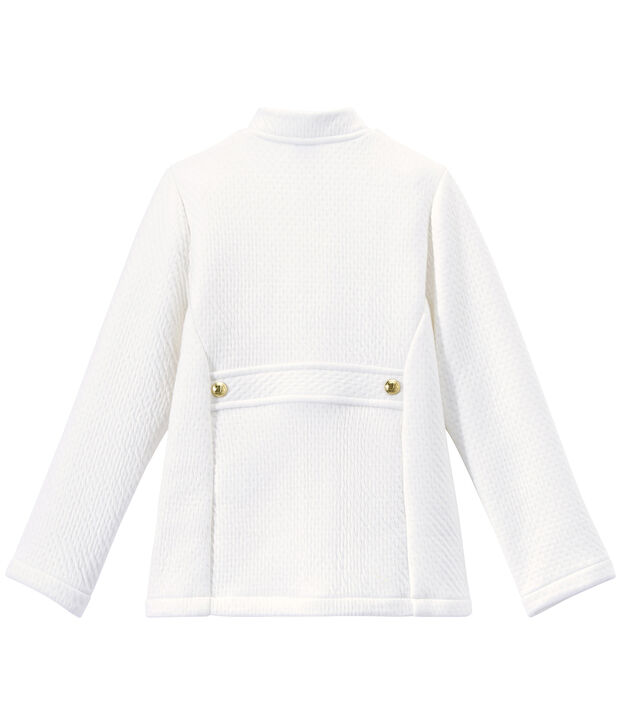 Girl's quilted double knit coat white