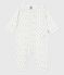 Babies' footless openwork floral-print cotton pyjama suit MARSHMALLOW white/MULTICO white