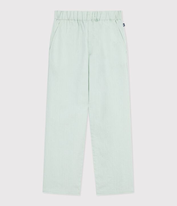 Children's cotton and linen trousers green