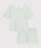 Women's short floral cotton pyjamas MARSHMALLOW /PAUL