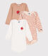 Babies' long-sleeved bodysuits - 3-pack