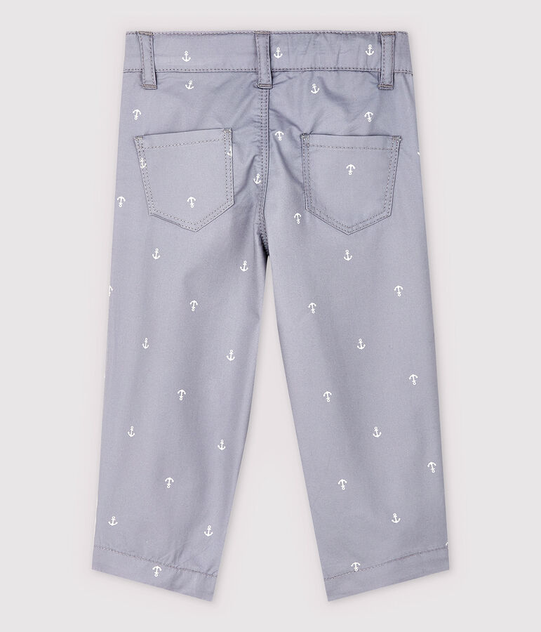 Baby Boys' Embroidered Twill Trousers CONCRETE grey