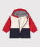 Babies' colour block printed windbreaker, pinstripe lining AURORA red/MULTICO