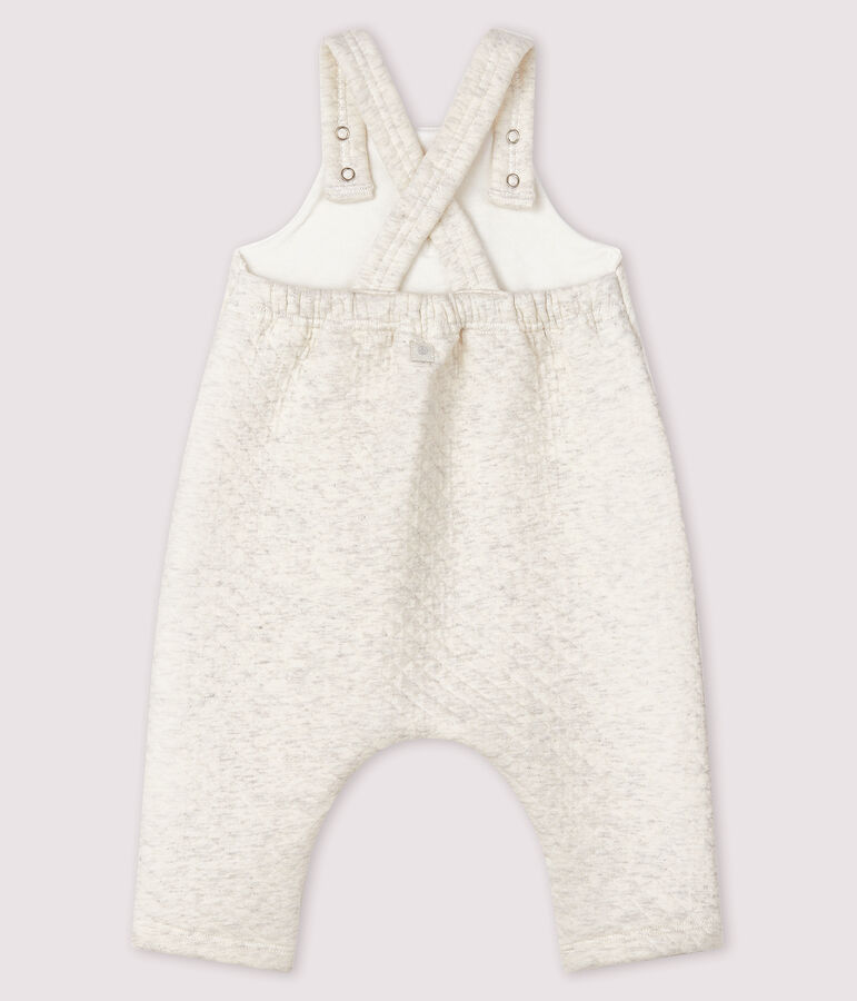 Babies' long tube-knit dungarees MONTELIMAR CHINE beige
