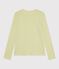 Women's long-sleeved striped cotton T-shirt MOSS green/MARSHMALLOW
