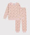 Children's floral print velour pyjamas SALINE pink/MULTICO white