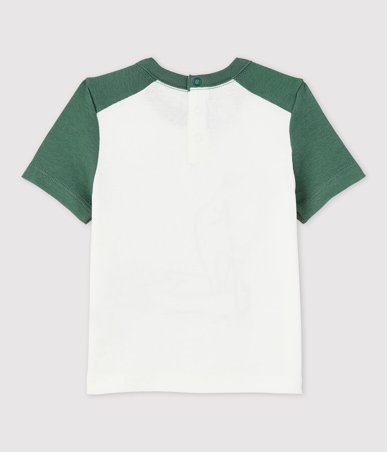 Baby Boys' Short-Sleeved Cotton T-Shirt white/green