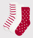 Children's heart-print cotton socks - 3-Pack