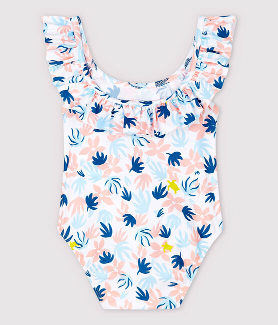 Baby Girls' Eco-Friendly Swimsuit MARSHMALLOW white/MULTICO white