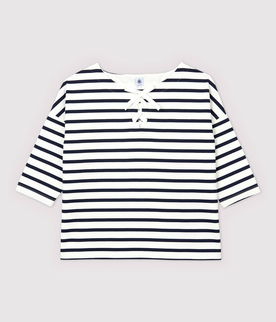 Women's Breton Top MARSHMALLOW white/SMOKING blue