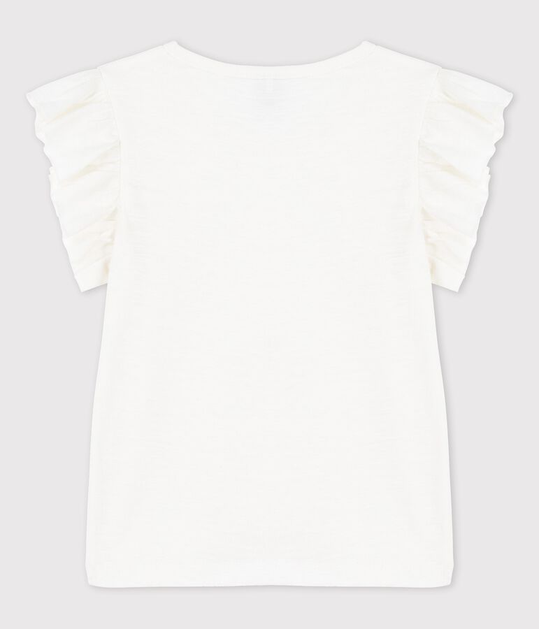 Girls' Short-Sleeved Cotton T-Shirt white