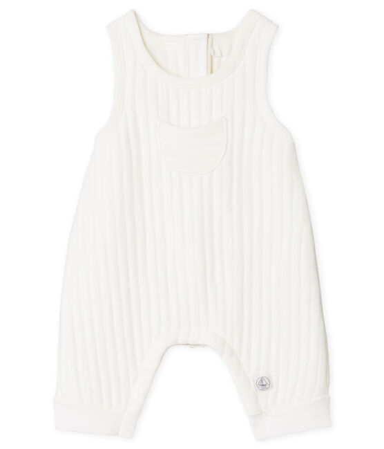 Baby Boys' Long Quilted Tube-Knit Dungarees MARSHMALLOW white