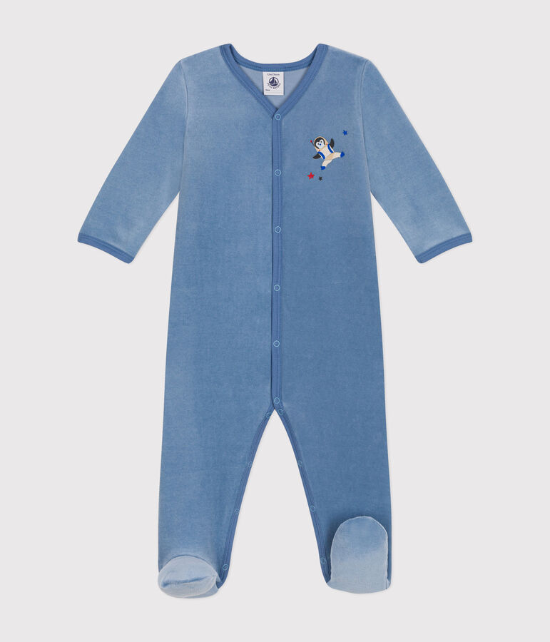 Babies' velour pyjamas blue