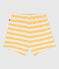 Babies' stripy terry shorts yellow/white