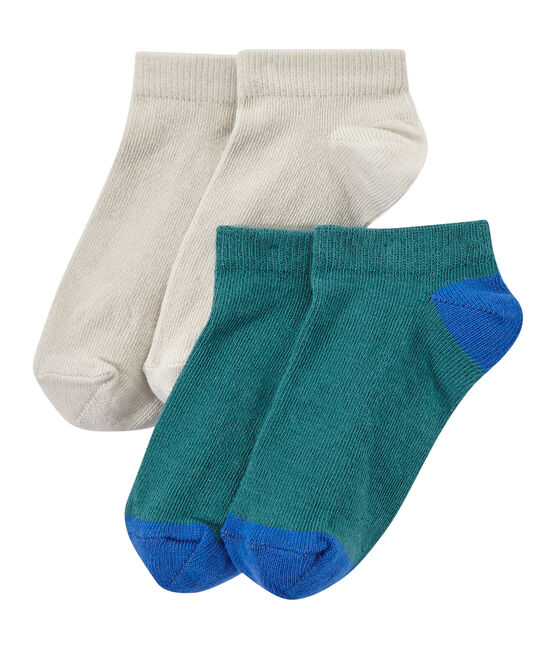 Set of 2 pairs of boy's ankle socks LOT white