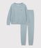 Women's plain cotton terry pyjamas SEDUMBLUE