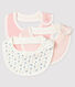Baby Girls' Ribbed Bibs - 3-Piece Set