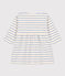 Babies' Long-Sleeved Cotton Sailor Striped Dress AVALANCHE white/SKY CHINE