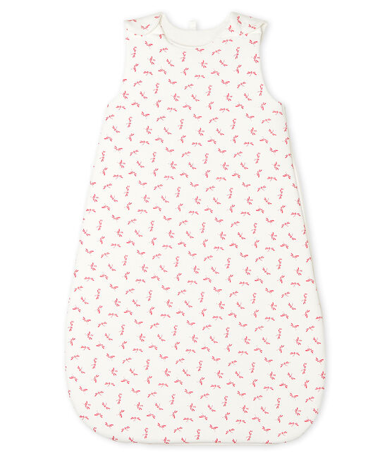 Babies' Rib Knit Sleeping Bag MARSHMALLOW white/GROSEILLER pink