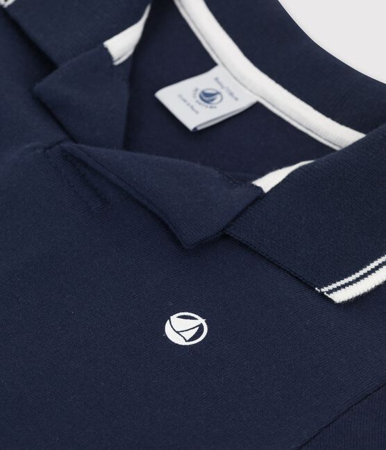 Boys' Short-Sleeved Jersey Polo Shirt SMOKING blue