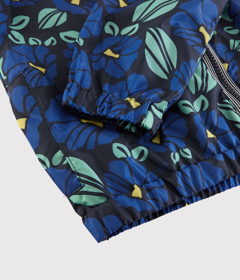 Boys' Recycled Polyester Windbreaker SMOKING blue/MULTICO white