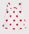 Babies' Organic Cotton Heart Print Dress With Bodysuit MARSHMALLOW white/TERKUIT red