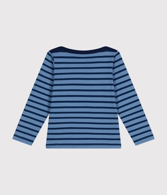 Iconic Breton top in cotton for girls or boys BEACH blue/MEDIEVAL