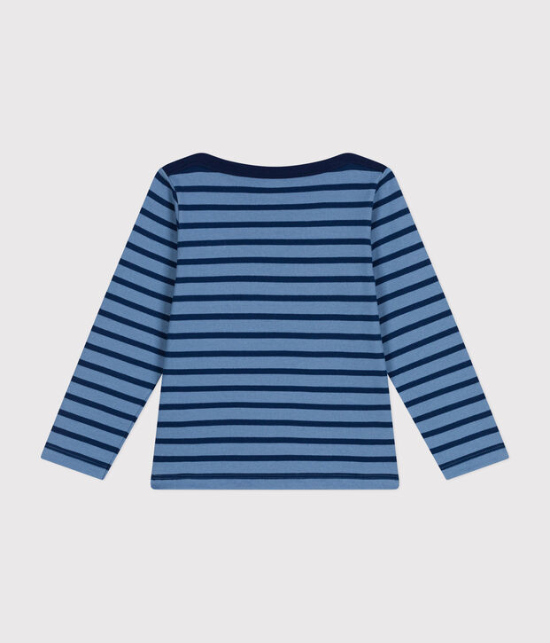 Iconic Breton top in cotton for girls or boys blue/blue