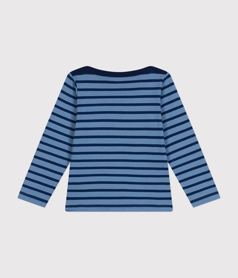 Iconic Breton top in cotton for girls or boys blue/blue