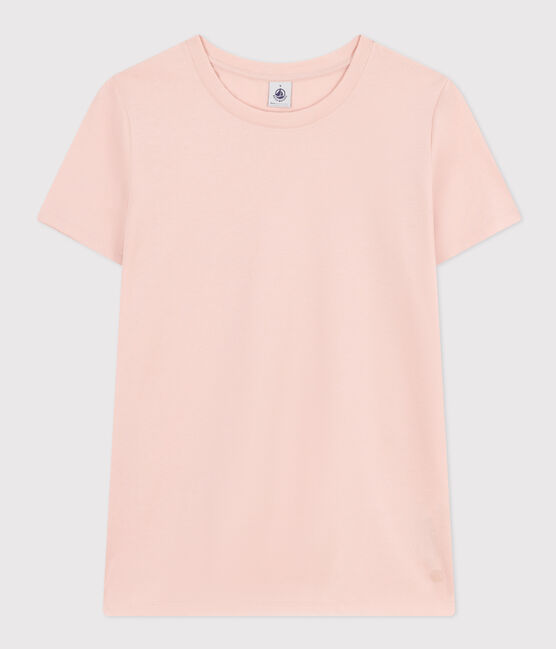 Women's Straight Round-Neck Cotton T-Shirt SALINE pink