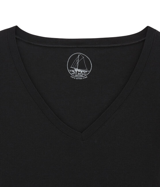 Women's short-sleeved lightweight cotton t-shirt NOIR black