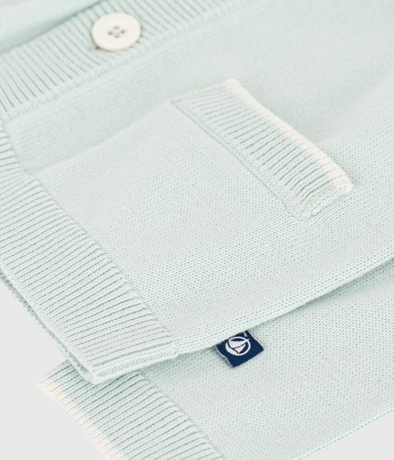 Babies' plain cotton cardigan blue