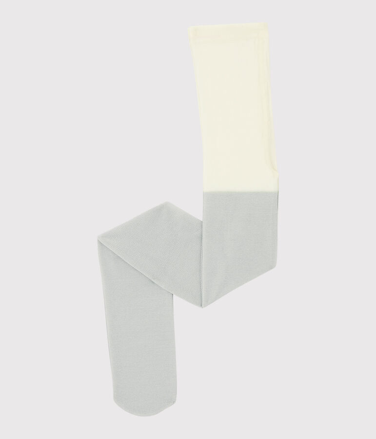 Girls' Sparkly Microfibre Tights white/grey