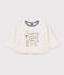 Babies' long-sleeved plain cotton T-shirt with a motif MONTELIMAR CHINE