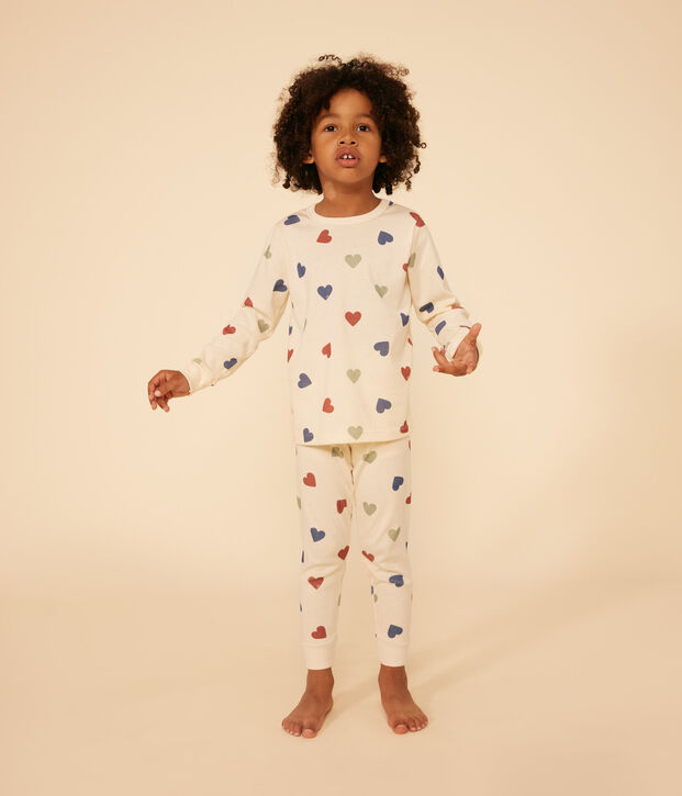 Children's Heart Printed Cotton Pyjamas Ecru/multicolor