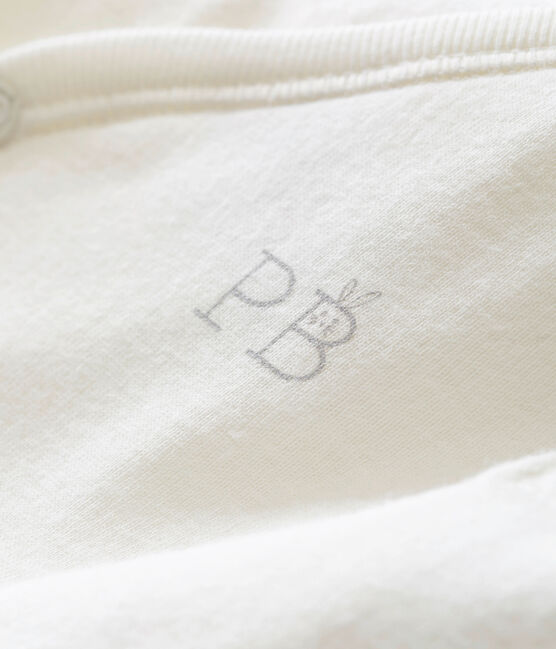 Newborn baby's long sleeved bodysuit MARSHMALLOW white