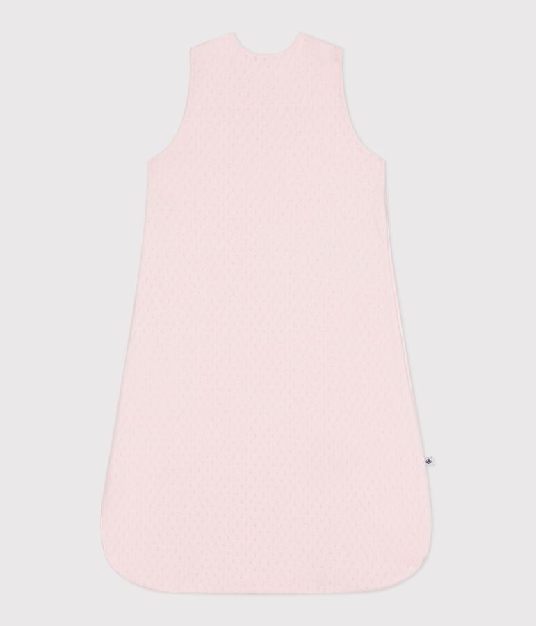 Baby sleeping bag in plain cotton TOG 0.5 pink