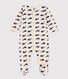 Navy Whale Velour Sleepsuit