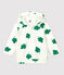 Babies' Fleece Plant Print Hoodie MARSHMALLOW white/GAZON green