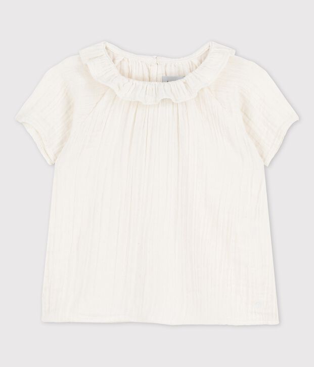 Babies' Organic Cotton Gauze Blouse white