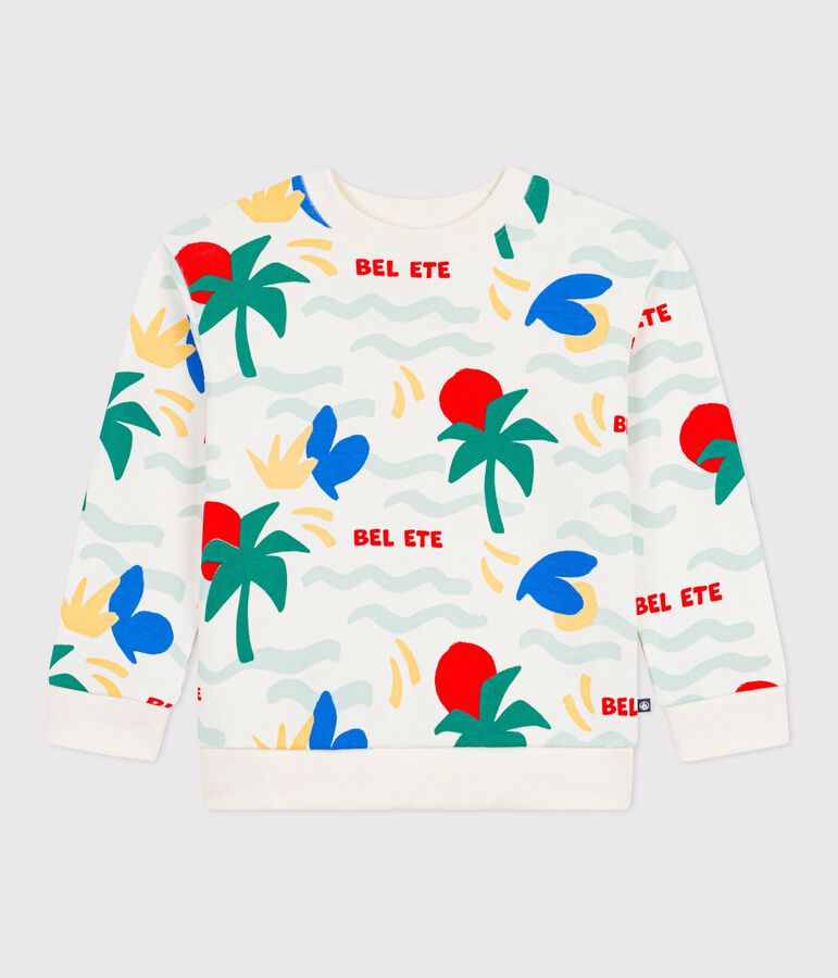Children's printed cotton sweatshirt Ecru/multicolor
