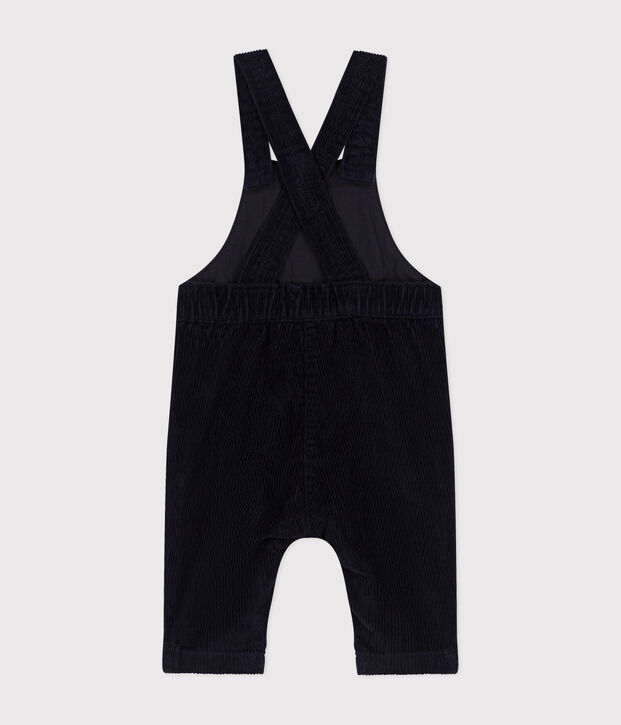 Babies' corduroy dungarees blue