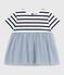 Babies' short-sleeved dress in two materials CO2 /MULTICO