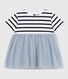 Babies' short-sleeved dress in two materials