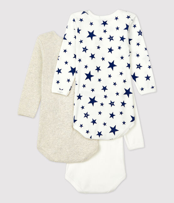 Starry Long-Sleeved Cotton Bodysuits - 3-Pack variante 1