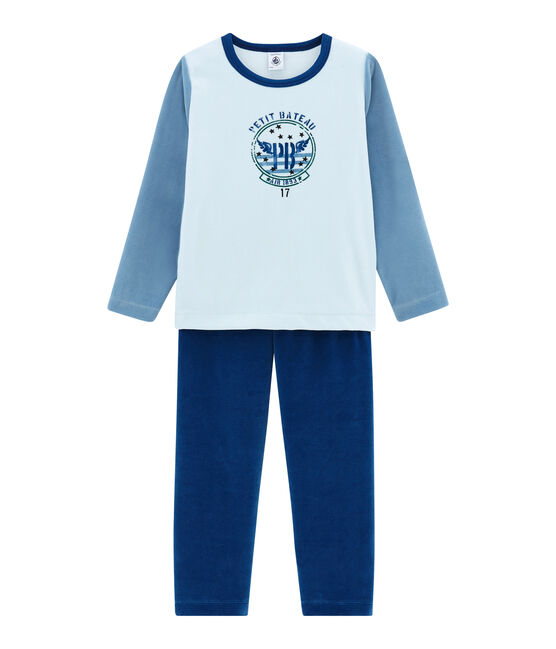 Little boy's pyjamas LIMOGES blue/MULTICO white
