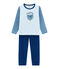 Little boy's pyjamas LIMOGES blue/MULTICO white