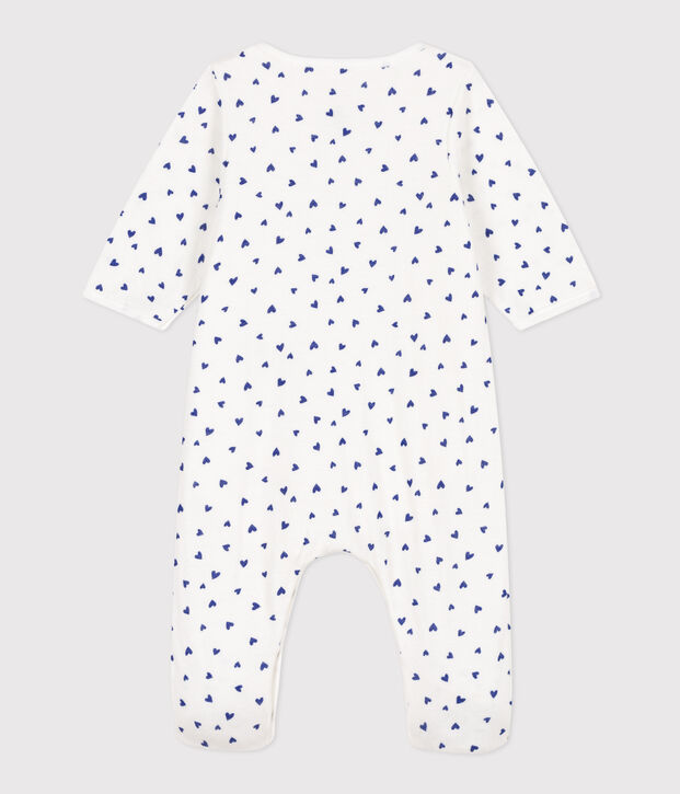 Heart Patterned Tube Knit Bodyjama white/blue